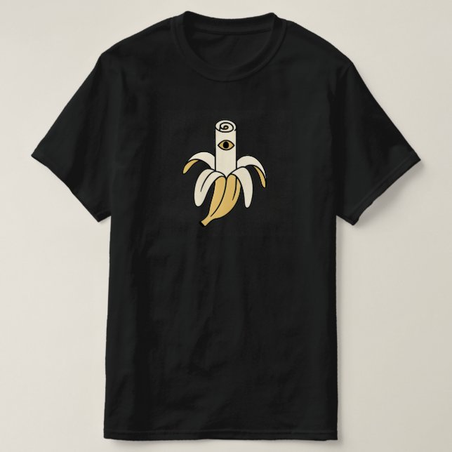 Surreal Banana with Eye – Minimalist Unisex Tshirt (Design Front)