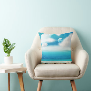 Surreal beach and space cushion
