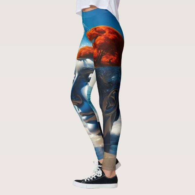 Surreal beach scenes leggings (Left)