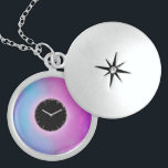 Surreal Black Clock Face Locket Necklace<br><div class="desc">Surreal Black Clock Face</div>