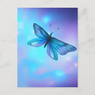 Surreal Blue & Purple Butterfly Postcard