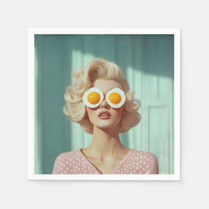 Surreal Breakfast Fashion Portrait Napkin