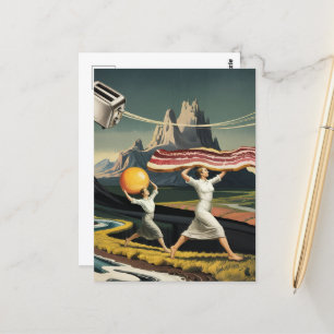 Surreal Breakfast Women Postcard