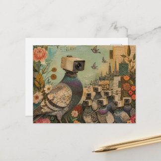 Surreal Camera Pigeons Postcard