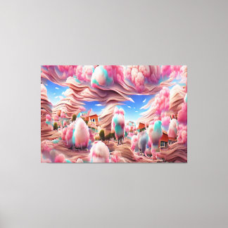 surreal candy floss landscape canvas print