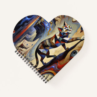 Surreal Cat Melting Clocks Dali Picasso Inspired Notebook