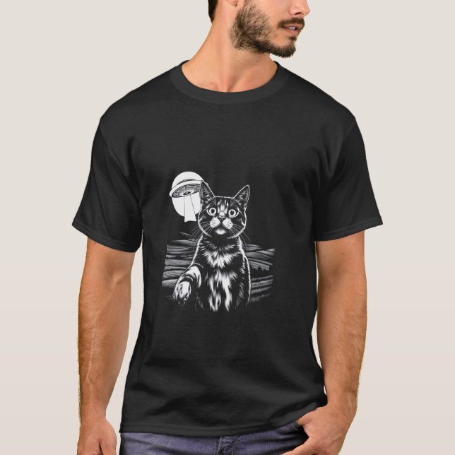 Surreal Cat UFO T-Shirt (Front)