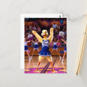 Surreal Cheerleading Duck Postcard