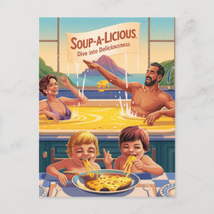 Surreal Cheesy Pool Postcard