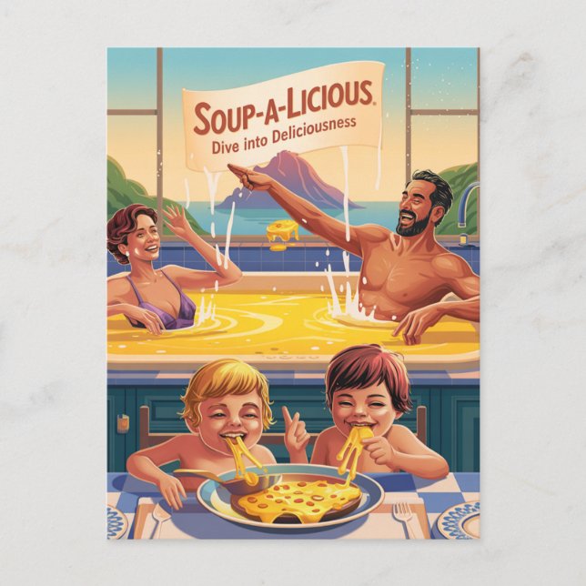 Surreal Cheesy Pool Postcard (Front)