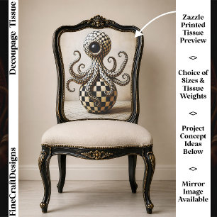 Surreal Chequerboard Octopus, Harlequin FX2L Tissue Paper