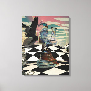 Surreal chess game canvas print