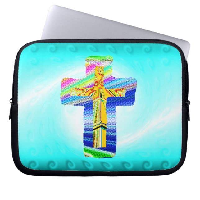 Surreal Christian Cross Laptop Sleeve (Front)