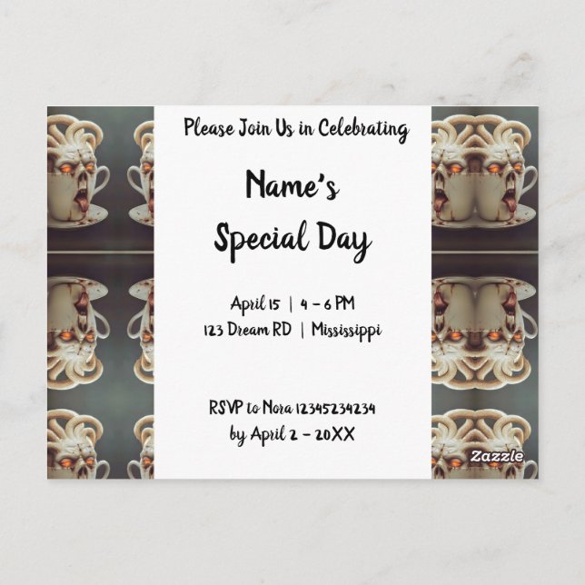 Surreal Coffee Octopus Postcard (Back)