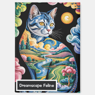 Surreal Colourful Cat Landscape Painting Artistic Magnet