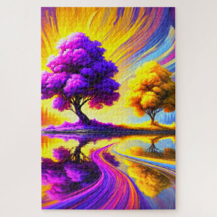 Surreal Colourful Tree Landscape Jigsaw Puzzle