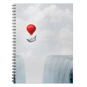 Surreal concept and creative solution metaphor as  notebook
