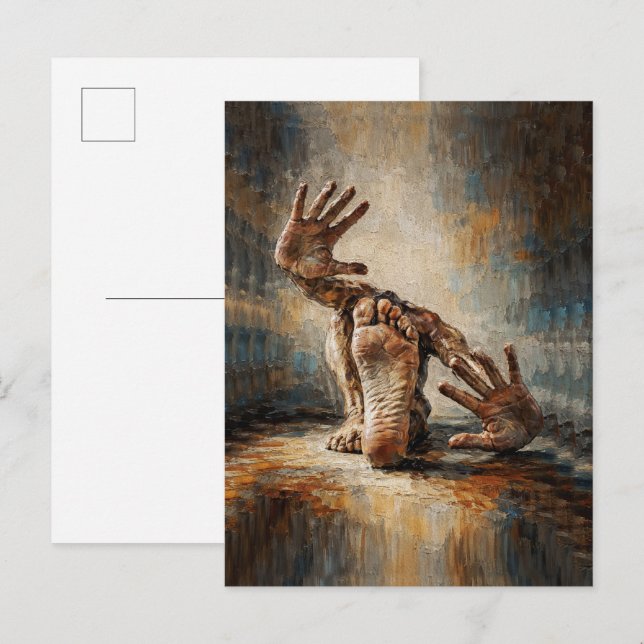 Surreal Crawling Hands and Feet Expressive  Postcard (Front/Back)