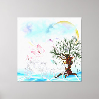 Surreal Crystal Horse Carriage  Wrapped Canvas