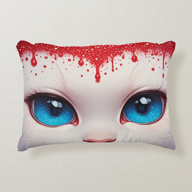 Surreal Cute Big Blue Eyes Decorative Cushion (Front)