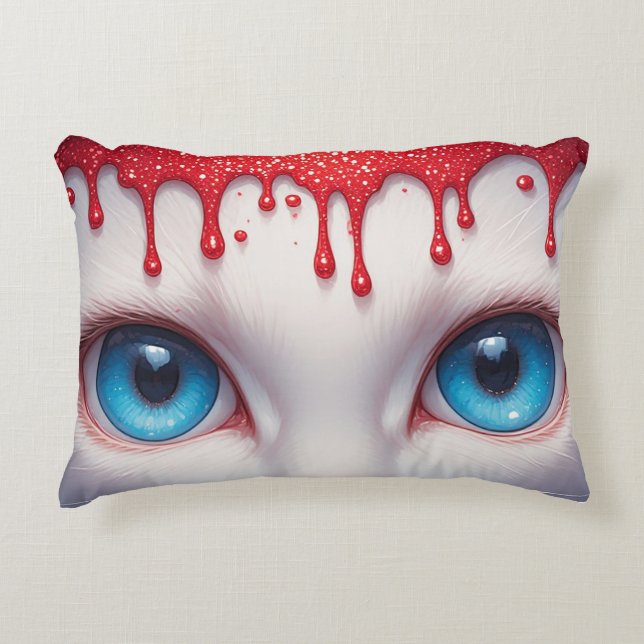 Surreal Cute Big Blue Eyes Decorative Cushion (Front)