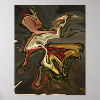 Surreal Dancer Abstract Modern Art Poster