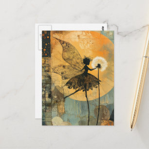Surreal Dandelion Fairy Postcard