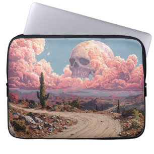 Surreal Desert Landscape with Skull-Shaped Clouds Laptop Sleeve