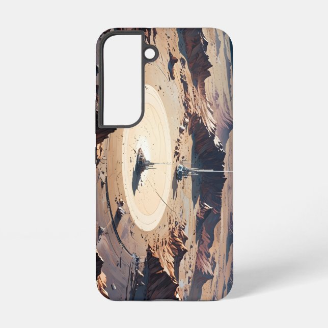 Surreal Desert Oasis with Sci-Fi StructureSurreal  Samsung Galaxy S22 Case (Back)