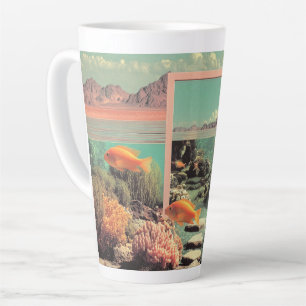 Surreal Desert Ocean with Door Latte Mug