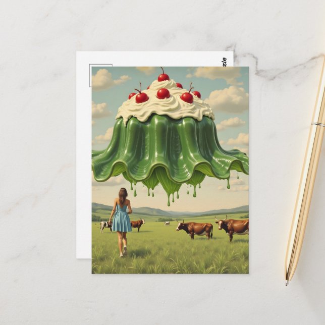 Surreal Dessert in the Pasture Postcard (Front/Back In Situ)