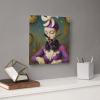 Surreal DJ Girl Psychedelic Futuristic Art Design