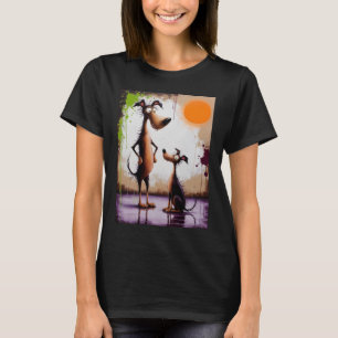 Surreal Dog Art Tee Modern Abstract