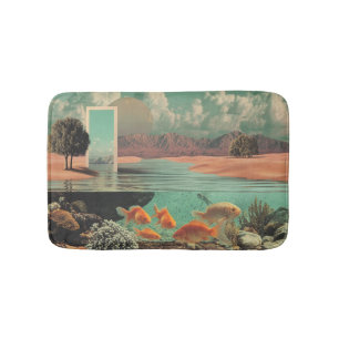 Surreal Doorway in Desert with Underwater Bath Mat