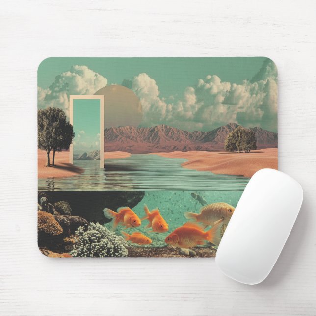 Surreal Doorway in Desert with Underwater Mouse Pad (With Mouse)