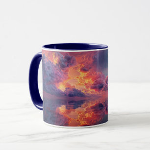 Surreal Dramatic Clouds With Fiery Sunset Mug