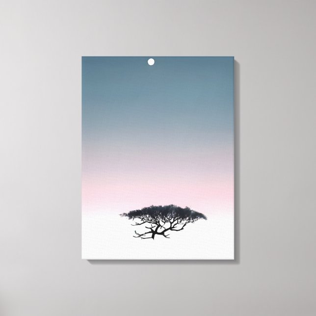  Surreal Dreamscape: Floating Tree and Moon Canvas Print (Front)