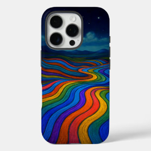 Surreal Dreamscape Moonlight Rainbow Land iPhone 16 Pro Case