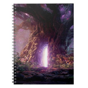 Surreal Enchanted Tree With Glowing Portal Notebook