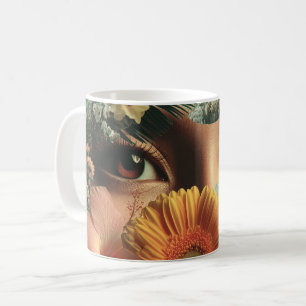 Surreal Eyes and Flowers with Butterflies Coffee Mug