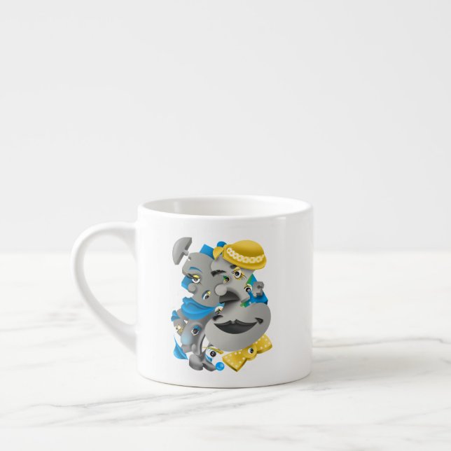  Surreal Faces Bold & Artistic Espresso Cup (Left)
