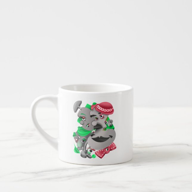  Surreal Faces Bold & Artistic Espresso Cup (Left)