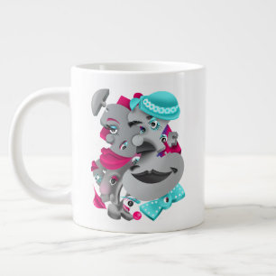 Surreal Faces Bold & Artistic Large Coffee Cup