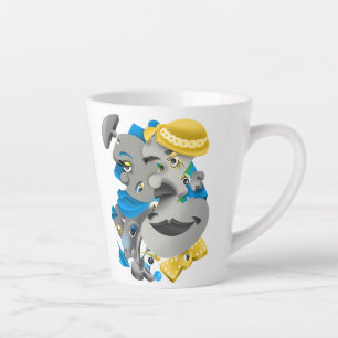 Surreal Faces Bold & Artistic  Latte Cup