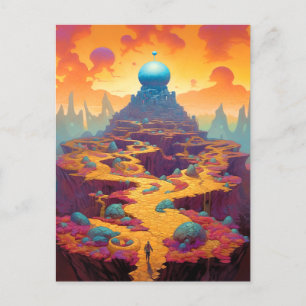 Surreal Fantasy City Postcard