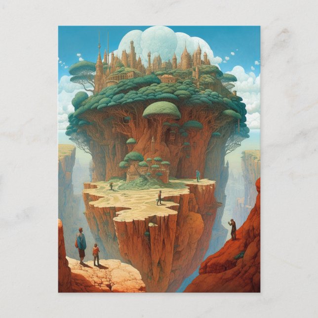 Surreal Fantasy City Postcard (Front)