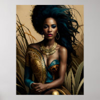 Surreal Fantasy Fantastic Afro Girl Art Ai
