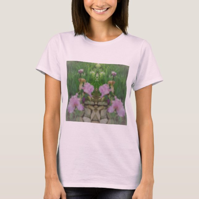 Surreal Fantasy Iris Floral Path T-Shirt (Front)