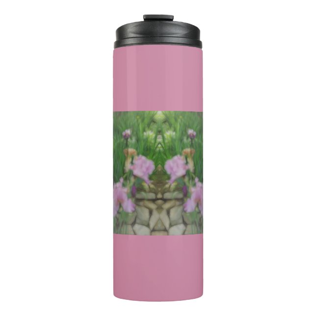 Surreal Fantasy Iris Floral Path Thermal Tumbler (Front)