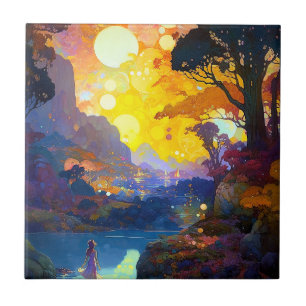 Surreal Fantasy Landscape Art Tile